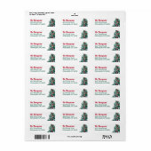 Mooie Rode Bes Groene Kerst Etiket (Full Sheet)