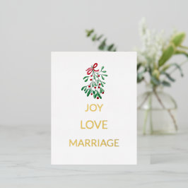 Mooie Rode Bessen Maretak Vreugde Liefde Huwelijk Folie Feestdagen Briefkaart