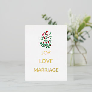 Mooie Rode Bessen Maretak Vreugde Liefde Huwelijk Folie Feestdagen Briefkaart