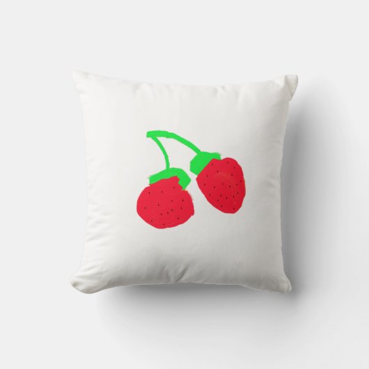 Mooie Rode Bessen Worp Kussen Cushion (Voorkant)