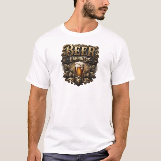 Mooie Rode BIER GELUKZALIGHEID Custom T-shirt (Voorkant)