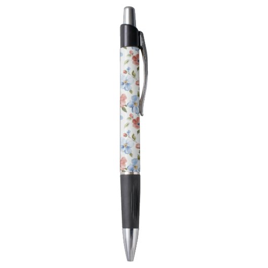 Mooie Rode Blauwe Bloemen Pen (Achterkant (Verticaal))