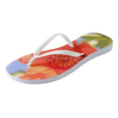 Mooie Rode Bloem Blauwe Lucht Flip Flops (Schuin)