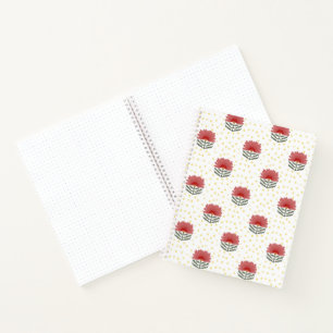 Mooie rode bloem gele stip journal notitieboek