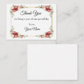 Mooie rode bloem in dank u notitiekaartje (Voorkant / Achterkant)