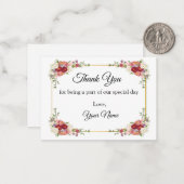 Mooie rode bloem in dank u notitiekaartje (Voorkant / Achterkant in situ)