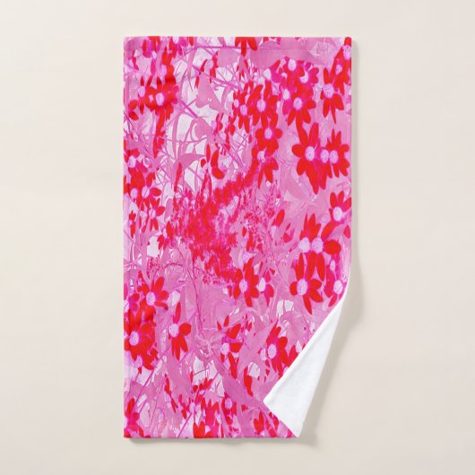 Mooie Rode Bloemen Bad Handdoek (Handdoek)