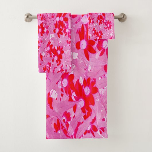 Mooie Rode Bloemen Bad Handdoek (Insitu)