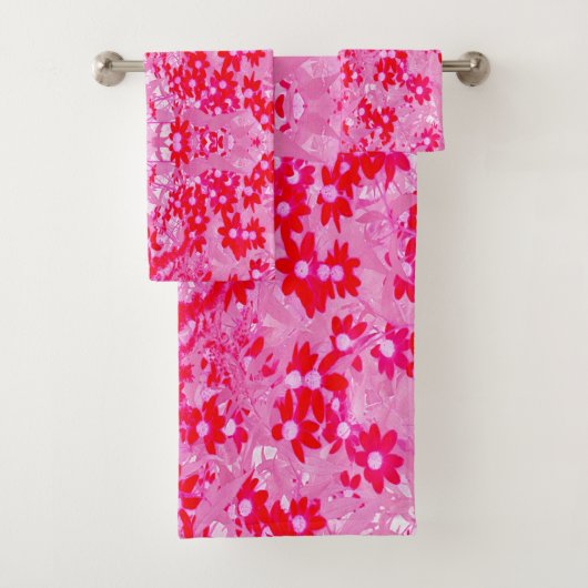 Mooie Rode Bloemen Bad Handdoek (Insitu)