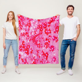 Mooie Rode Bloemen Fleece Deken