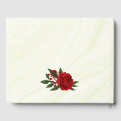 mooie rode bloemen groen gastenboek (Achterkant)