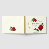 mooie rode bloemen groen gastenboek (Volledig)