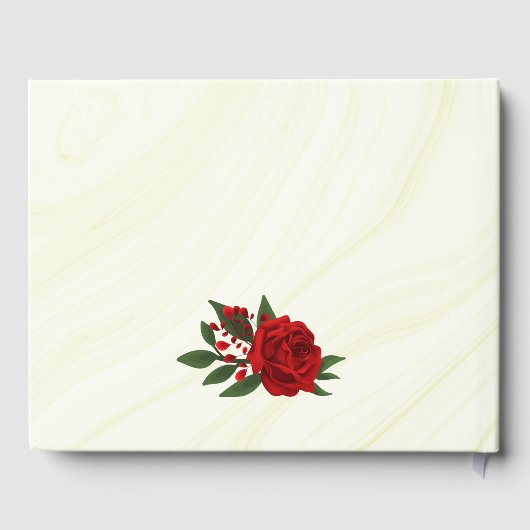 mooie rode bloemen groen gastenboek (Achterkant)