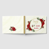 mooie rode bloemen groen gastenboek (Volledig)