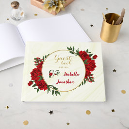 mooie rode bloemen groen gastenboek