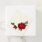 mooie rode bloemen groene bladeren bedankjes labels (In situ)