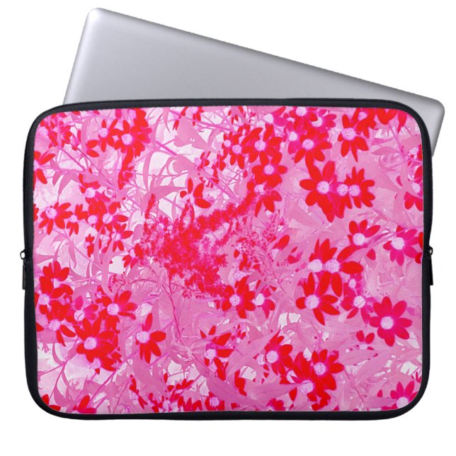 Mooie Rode Bloemen Laptop Sleeve (Voorkant)