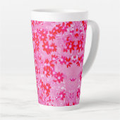 Mooie Rode Bloemen Latte Mok (Rechterhoek)