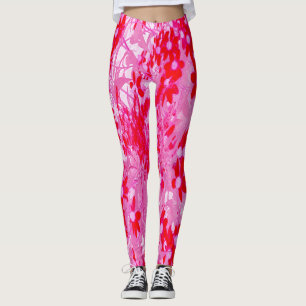 Mooie Rode Bloemen Leggings