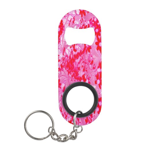 Mooie Rode Bloemen Mini Flessenopener (Voorkant)