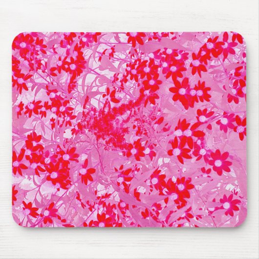 Mooie Rode Bloemen Muismat (Voorkant)