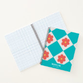 Mooie rode bloemen Persoonlijke naam Spiraal Noteb Notitieboek (Binnen)