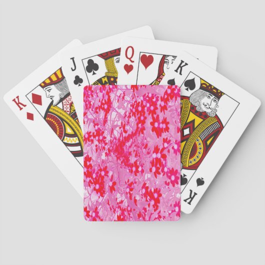 Mooie Rode Bloemen Pokerkaarten (Achterkant)