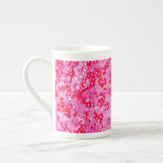 Mooie Rode Bloemen Porselein Kop (Links)