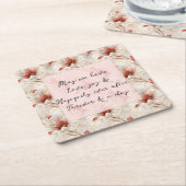 Mooie rode bloemen romantische bruiloft kartonnen onderzetters (Schuin)