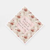 Mooie rode bloemen romantische bruiloft servet (Hoek)