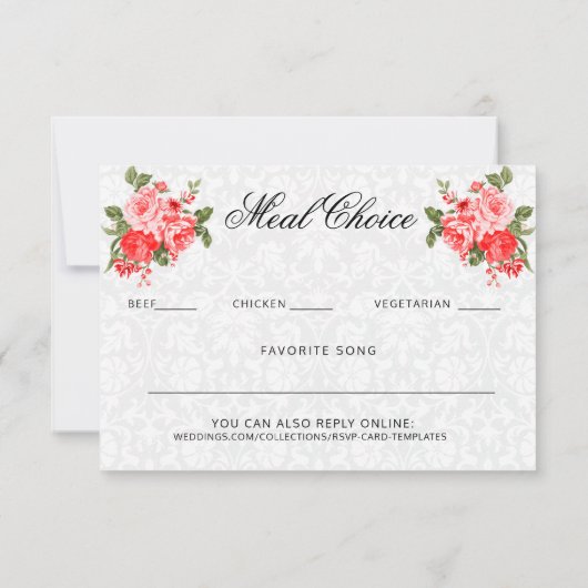 Mooie rode bloemen - RSVP / keuzevlees (Achterkant)