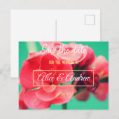 Mooie Rode Bloemen Save the Date Briefkaart (Voorkant / Achterkant)