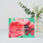 Mooie Rode Bloemen Save the Date Briefkaart (Staand voorkant)