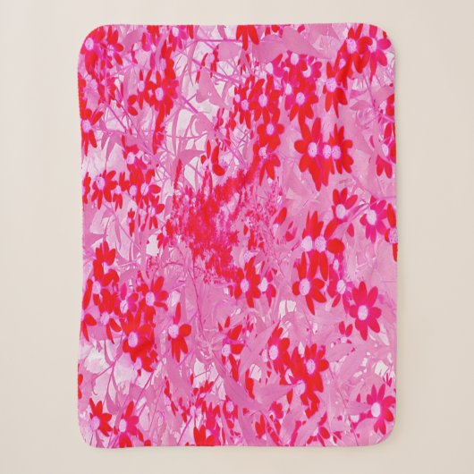 Mooie Rode Bloemen Sherpa Deken (Voorkant)