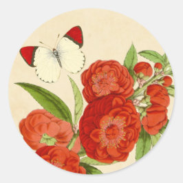 Mooie rode bloemen sticker