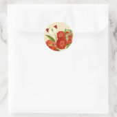 Mooie  rode bloemen sticker (Tas)