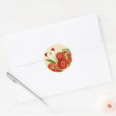 Mooie  rode bloemen sticker (Envelop)