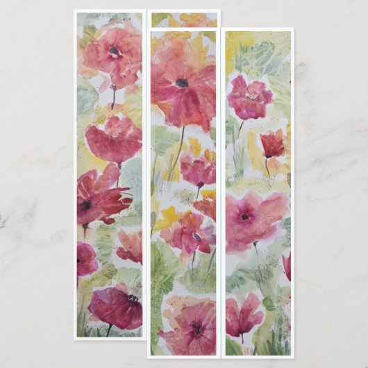 Mooie rode bloemen twee Bladwijzer (Voorkant / Achterkant)