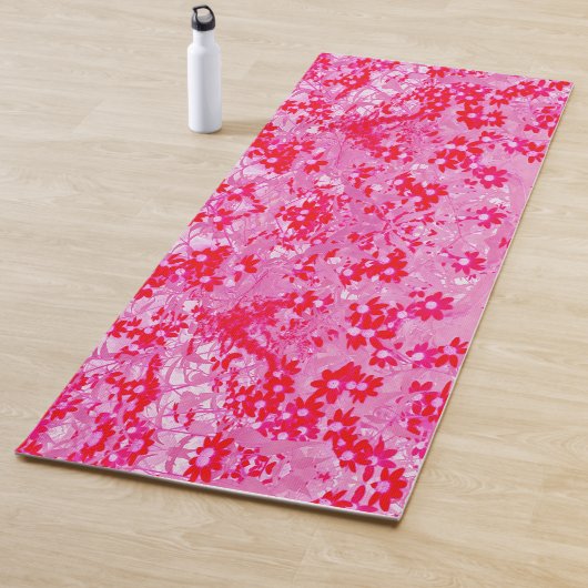 Mooie Rode Bloemen Yogamat (In situ)