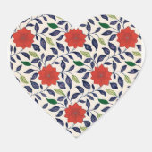 Mooie rode bloemenprint hart sticker (Voorkant)