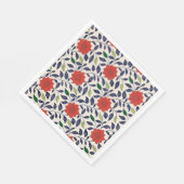 Mooie rode bloemenprint servet (Hoek)