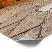 Mooie Rode Bloemkanalen van Venetië Poster (Hoek)