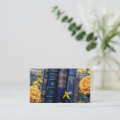 Mooie rode boekjes (blauw) Roepkaart Visitekaartje (Staand voorkant)