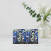 Mooie rode boekjes (blauw) Roepkaart Visitekaartje (Staand voorkant)