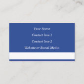 Mooie rode boekjes (blauw) Roepkaart Visitekaartje (Achterkant)