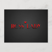 Mooie Rode Boss Lady Tekst met Carbon Briefkaart (Voorkant)