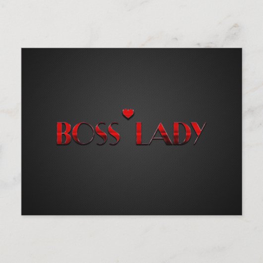 Mooie Rode Boss Lady Tekst met Carbon Briefkaart (Voorkant)