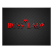 Mooie Rode Boss Lady Tekst met Carbon Foto Afdruk (Voorkant)