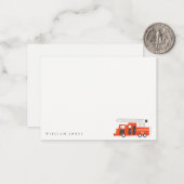 Mooie rode brandweermotor voor kinderen van elke l notitiekaartje (Voorkant / Achterkant in situ)