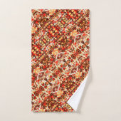 Mooie rode bruine oranje abstracte stenen bad handdoek (Handdoek)